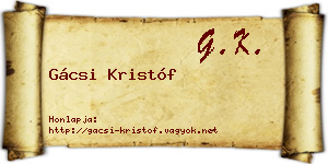 Gácsi Kristóf névjegykártya