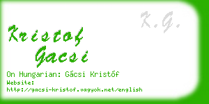 kristof gacsi business card